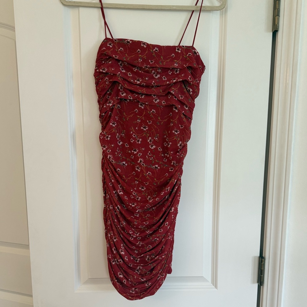 Hello Molly Red Ruched Bodycon Dress